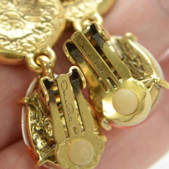 Vintage Oscar de la Renta Multi-stone Drop Earrings - Picture 4 of 5